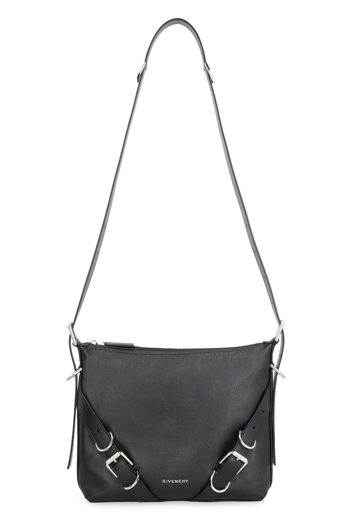 GIVENCHY Voyou Black Leather Crossbody Bag - 34x25x7 cm