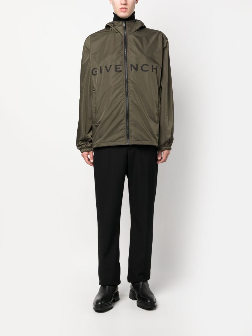 GIVENCHY Logo-Print Hooded Windbreaker for Men