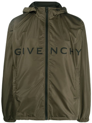 GIVENCHY Logo-Print Hooded Windbreaker for Men