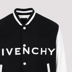 GIVENCHY Men's Logo-Print Wool Bomber Jacket