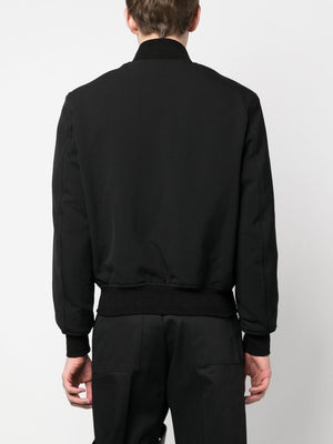 GIVENCHY Men's Black Wool Logo Lettering Bomber Jacket for SS24