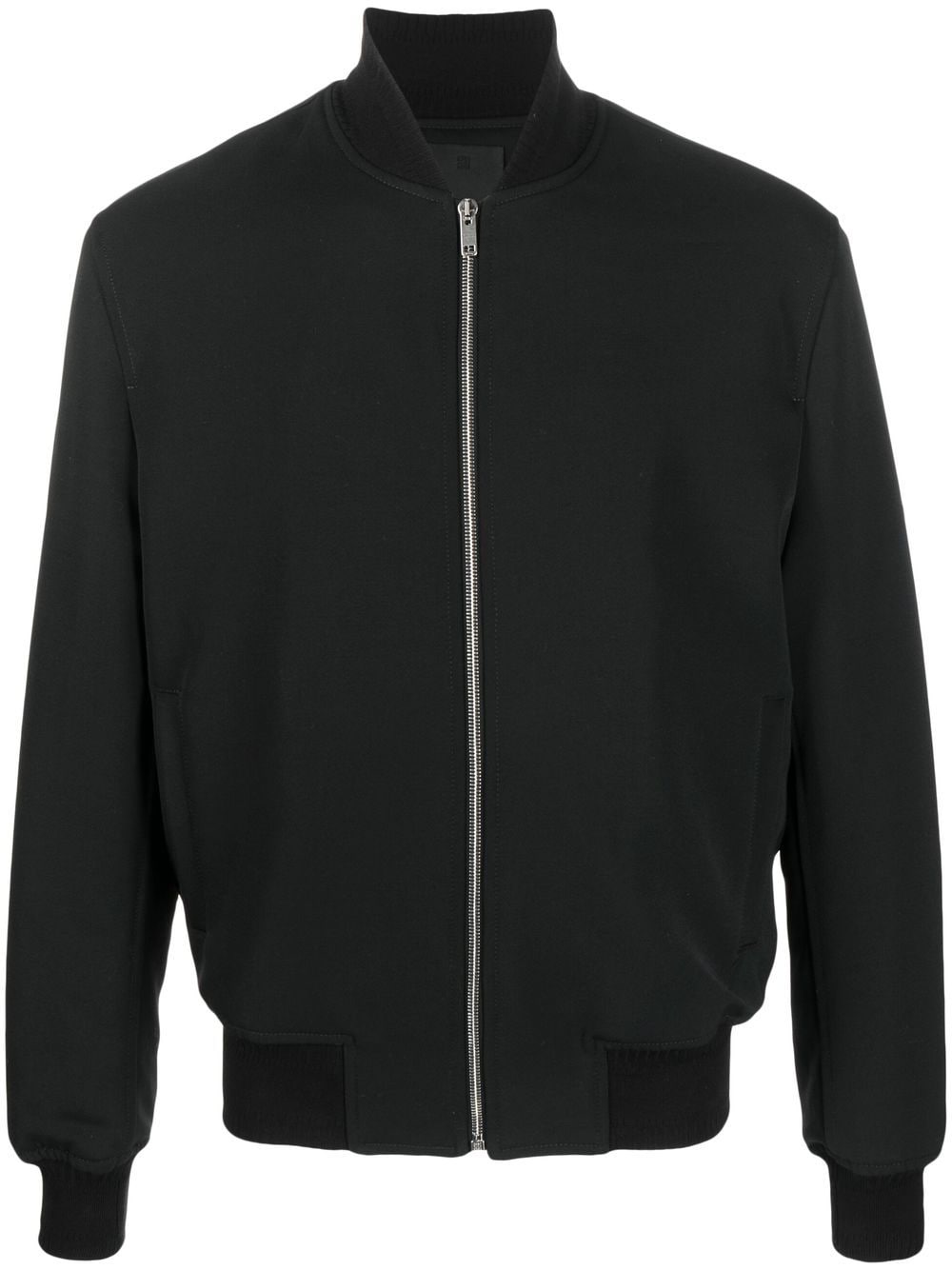 GIVENCHY Men's Black Wool Logo Lettering Bomber Jacket for SS24