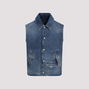 GIVENCHY Blue Denim Vest for Men