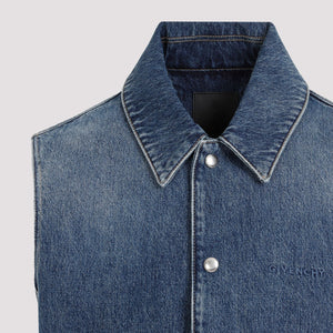 GIVENCHY Blue Denim Vest for Men