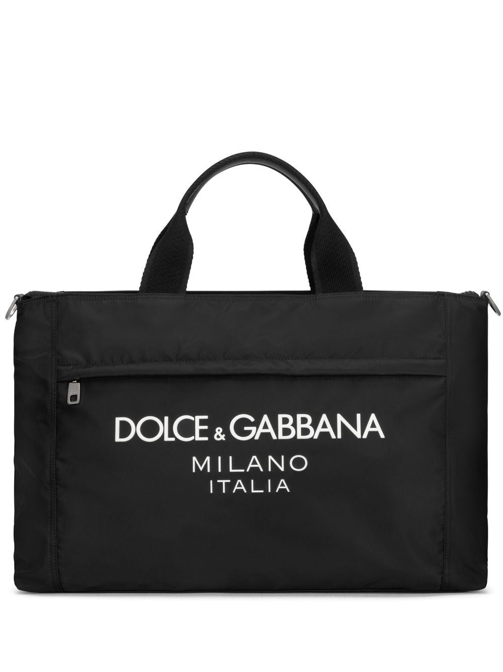 DOLCE & GABBANA Rubberized Logo Nylon Duffle Handbag - Mini Size