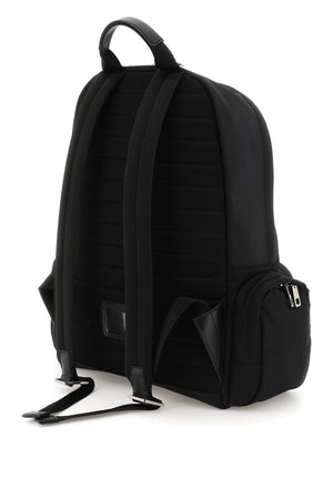 DOLCE & GABBANA Men's Nylon Backpack with Contrasting Logo and Multiple Pockets - FW23