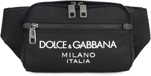 DOLCE & GABBANA The BUM Handbag for Men in Black Canvas and White Logo