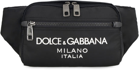 DOLCE & GABBANA Black Nylon Belt Handbag for Men - SS23 Collection