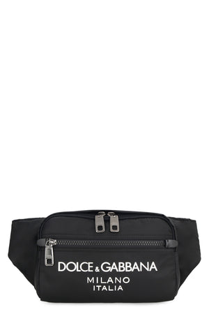 DOLCE & GABBANA Black Nylon Belt Handbag for Men - SS23 Collection