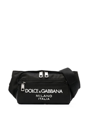 DOLCE & GABBANA Sleek Embossed Logo Nylon Belt Bag