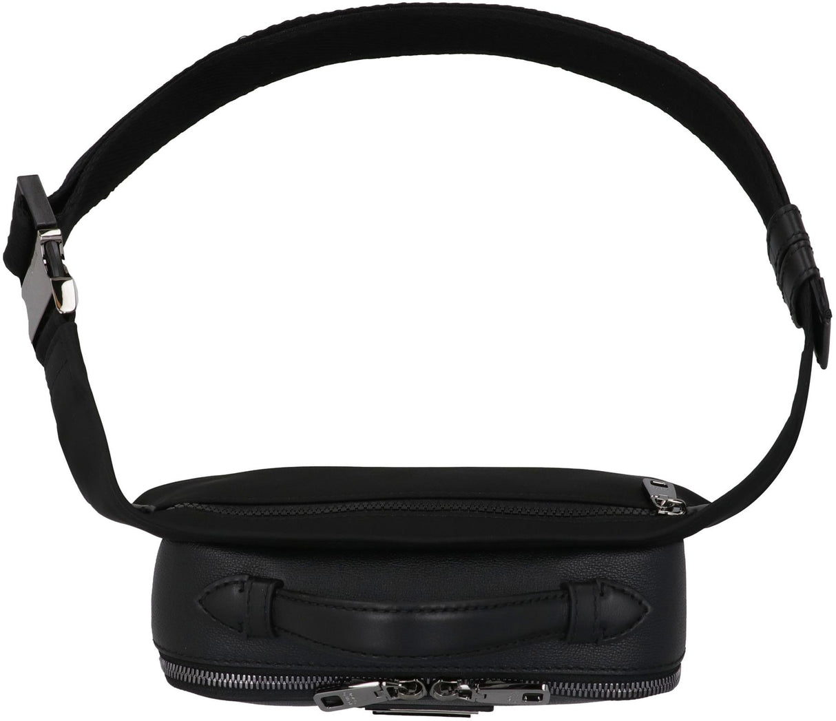 DOLCE & GABBANA Black Leather Belt Handbag with Logo for Men - FW23 Collection