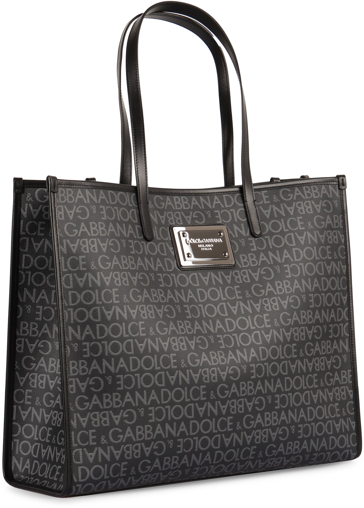 DOLCE & GABBANA Large Jacquard-Coated Tote Handbag