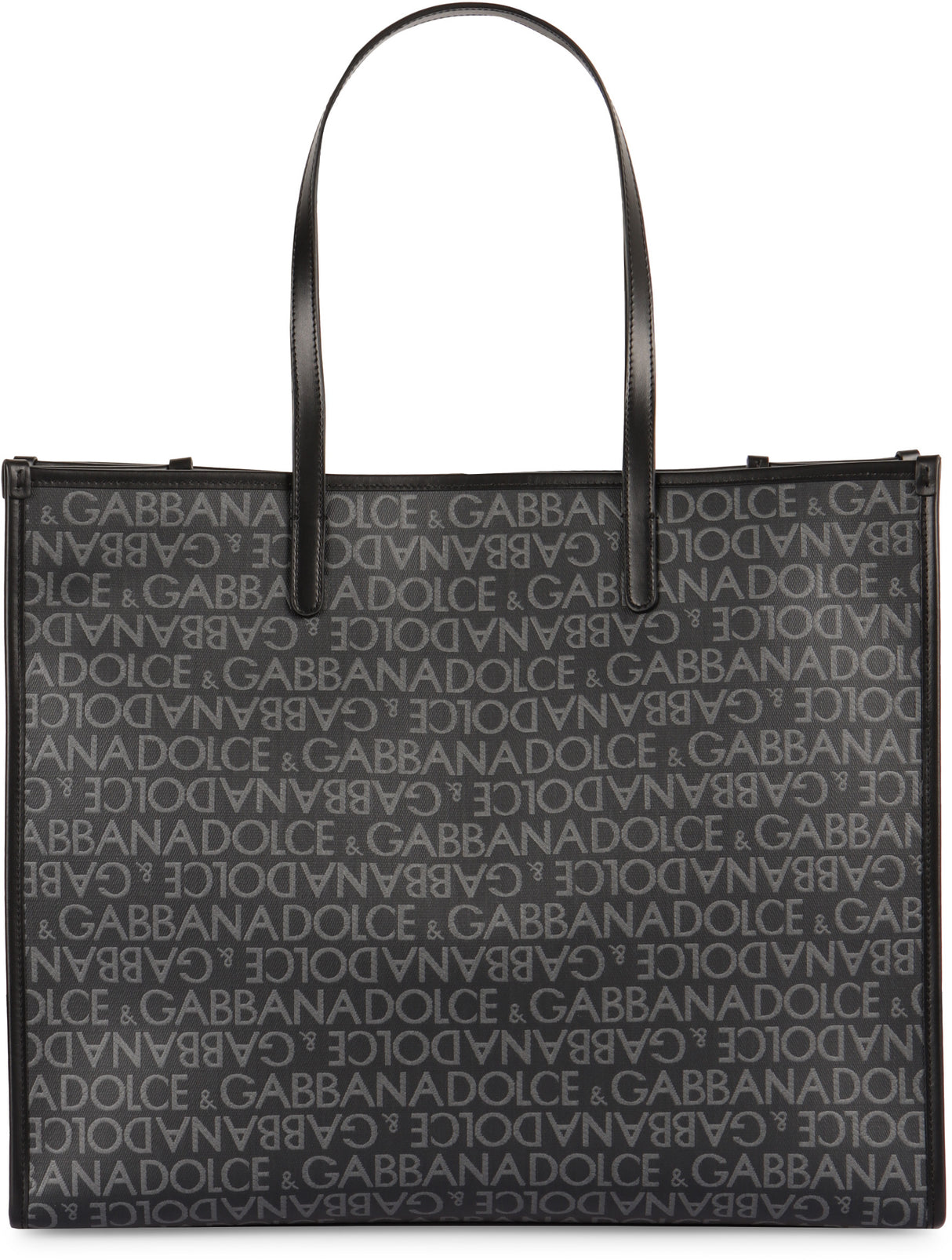 DOLCE & GABBANA Elegant Large Tote Handbag with Leather Accents, 42.5 x 34.5 x 14.5 cm