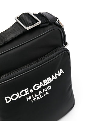 DOLCE & GABBANA Blue Nylon Messenger Handbag for Men