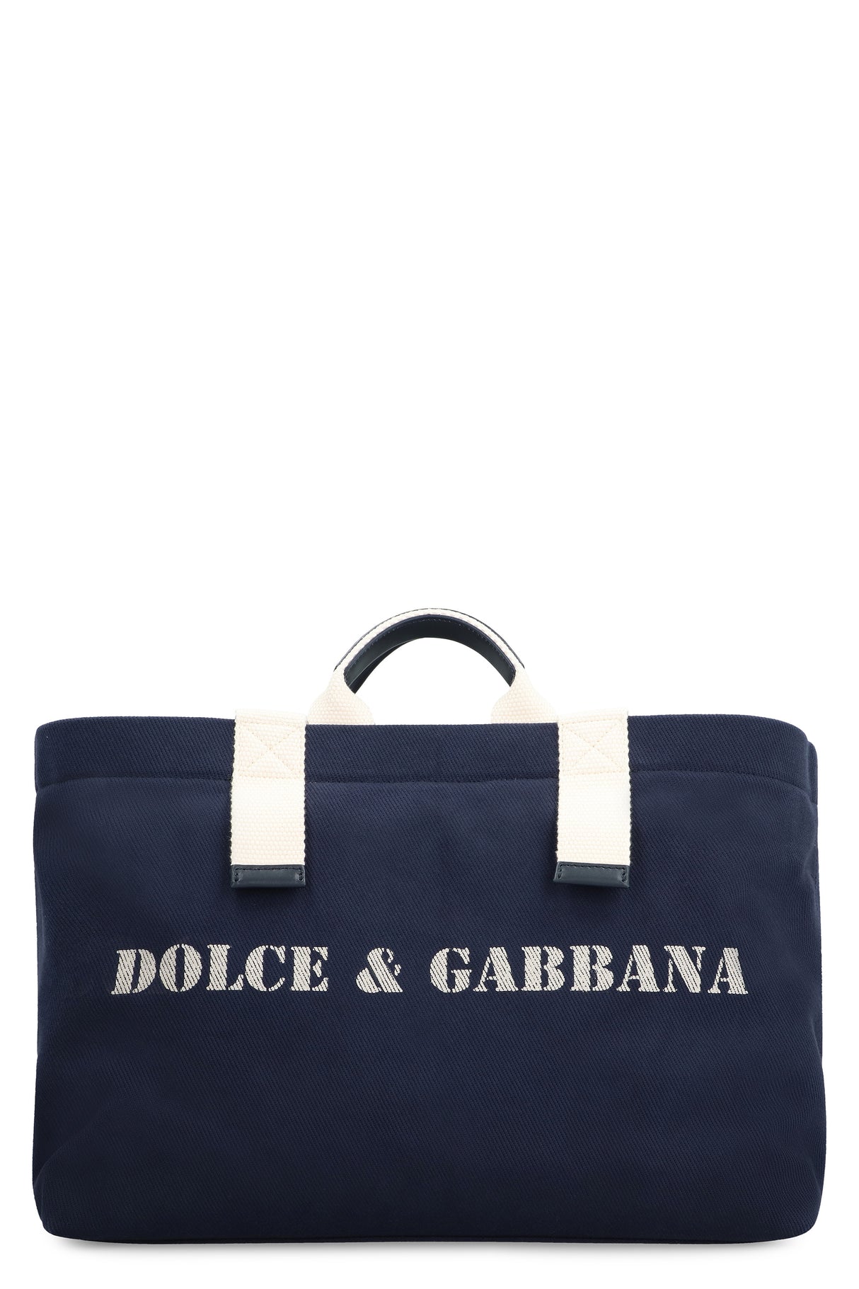 DOLCE & GABBANA Navy Printed Tote Handbag for Men (SS24)