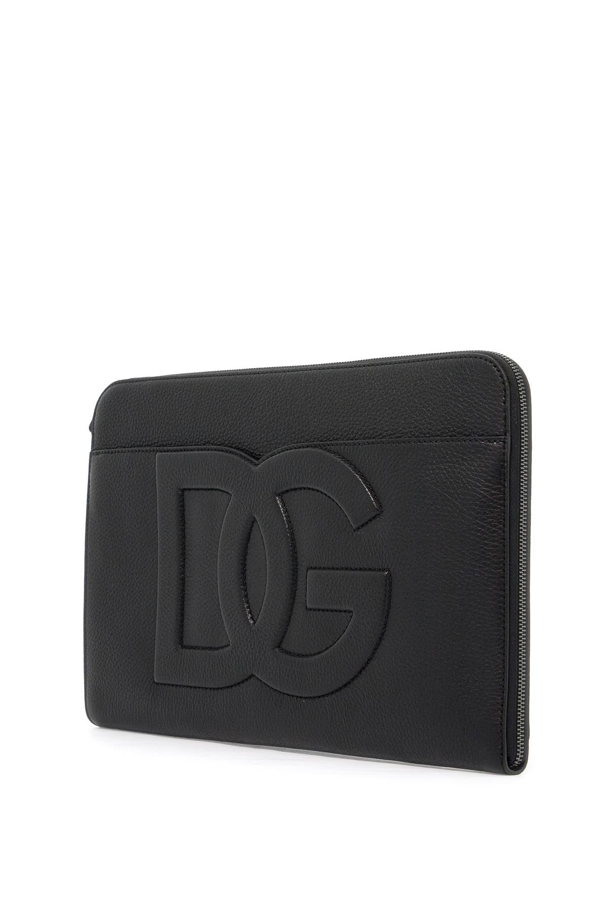 DOLCE & GABBANA Large Textured Leather Executive Pouch