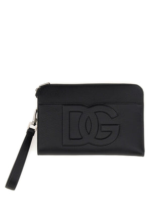 DOLCE & GABBANA Medium Leather Pouch Handbag for Men