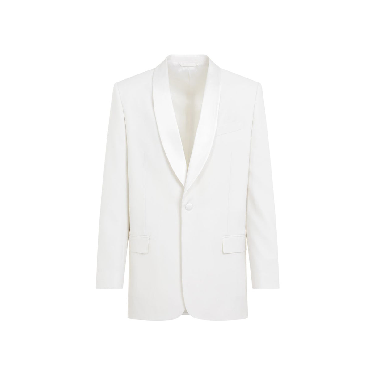 GIVENCHY Elegant White Wool Mohair Lapel Jacket