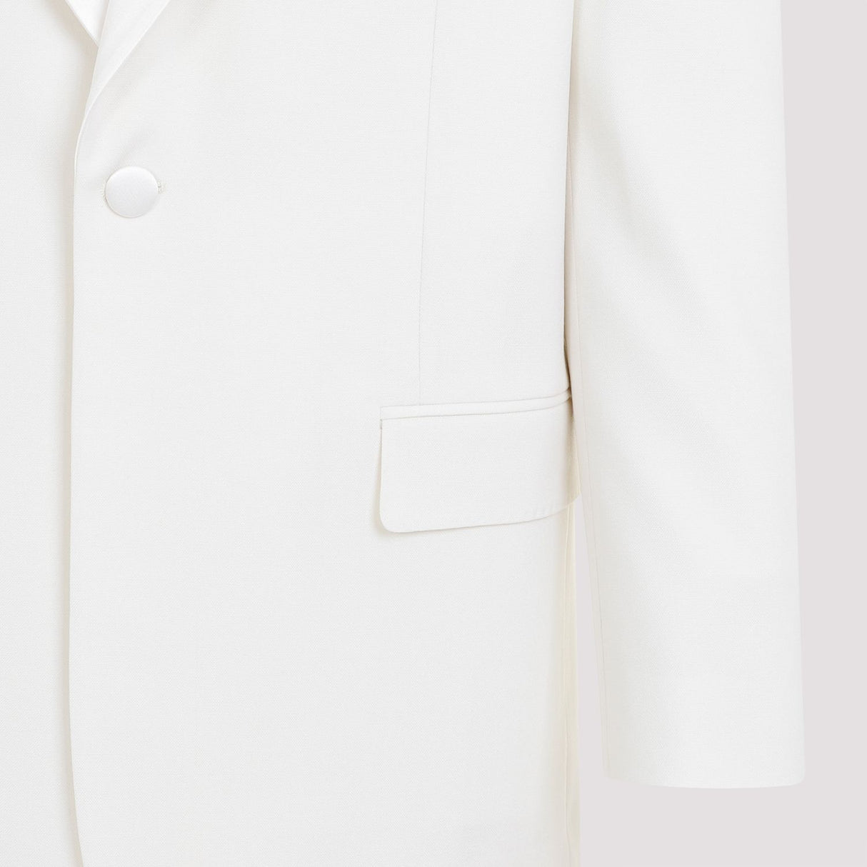 GIVENCHY Elegant White Wool Mohair Lapel Jacket