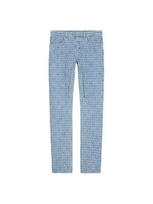 GIVENCHY Clear Blue 4G-Motif Straight-Leg Jeans for Men