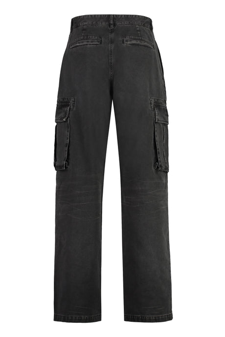 GIVENCHY Men's Multi-Pocket Gray Straight-Leg Trousers for SS24