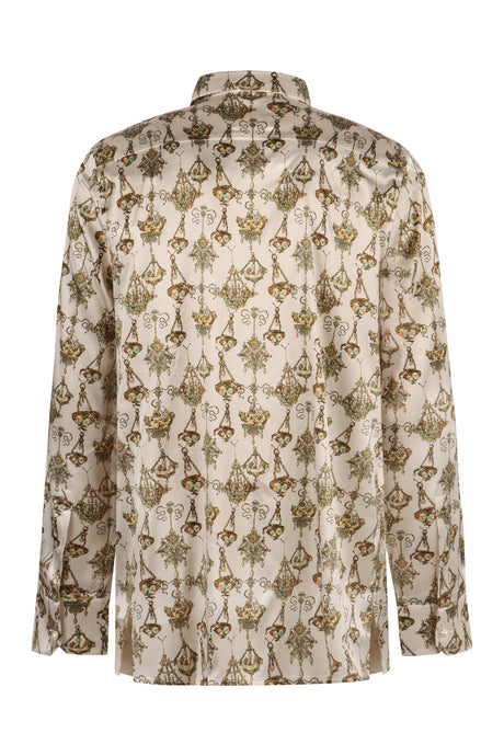 GIVENCHY Chandelier Print Silk Button-Up Shirt