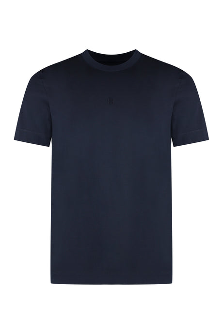 GIVENCHY Navy Blue Men's Ribbed Cotton Crew-Neck T-Shirt