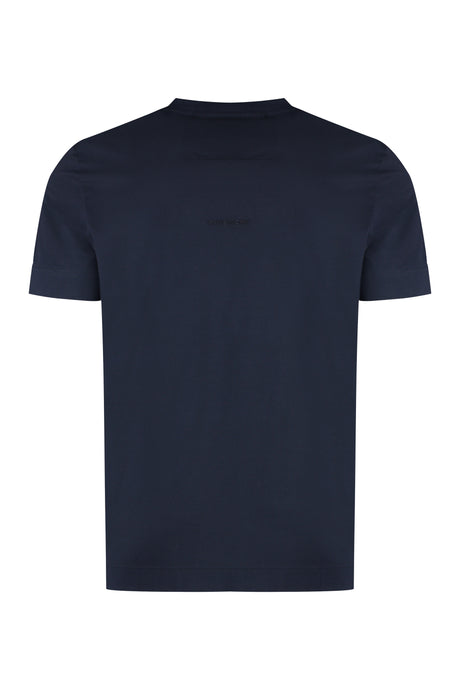 GIVENCHY Navy Blue Men's Ribbed Cotton Crew-Neck T-Shirt