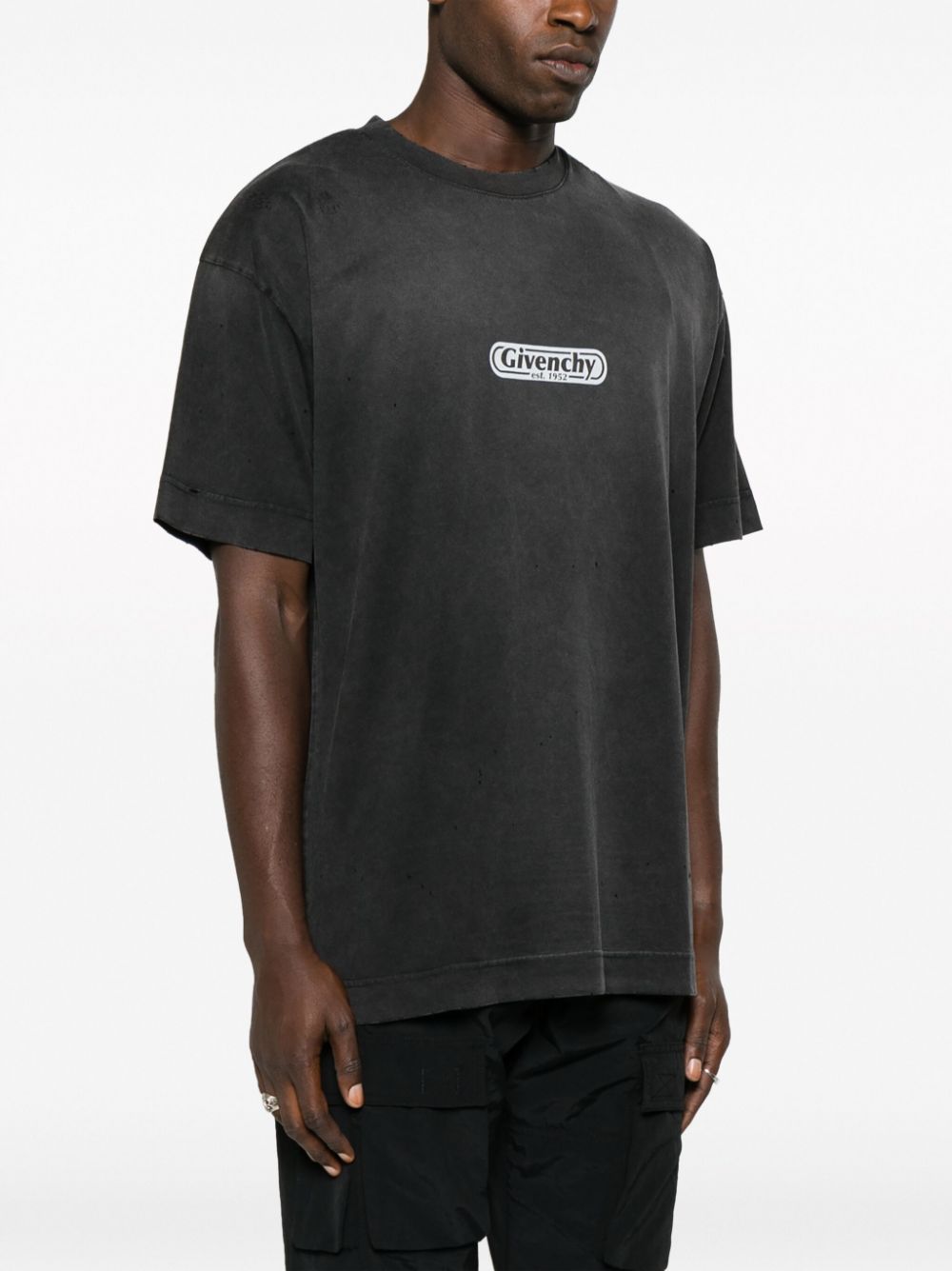 GIVENCHY Men's Black Cotton Short Sleeve T-shirt for FW23