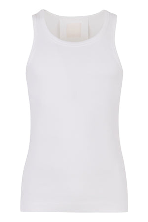 GIVENCHY Men's Ribbed Cotton Tank Top - White