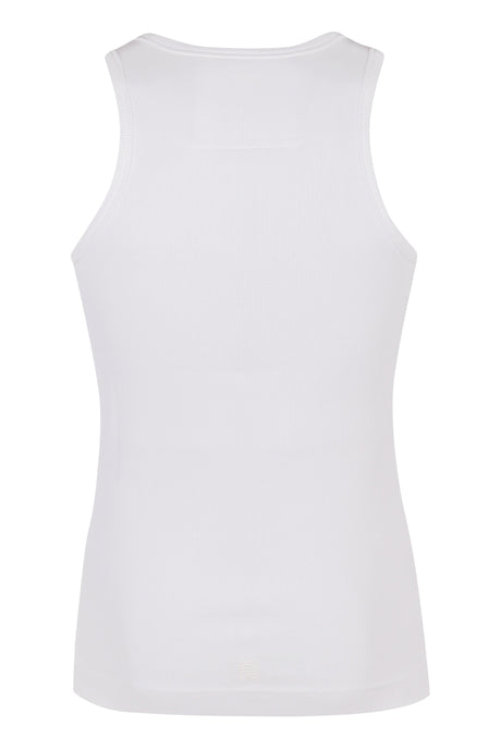 GIVENCHY Men's Ribbed Cotton Tank Top - White