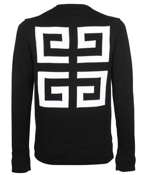 GIVENCHY Black Cotton Crew-Neck Sweater for Men