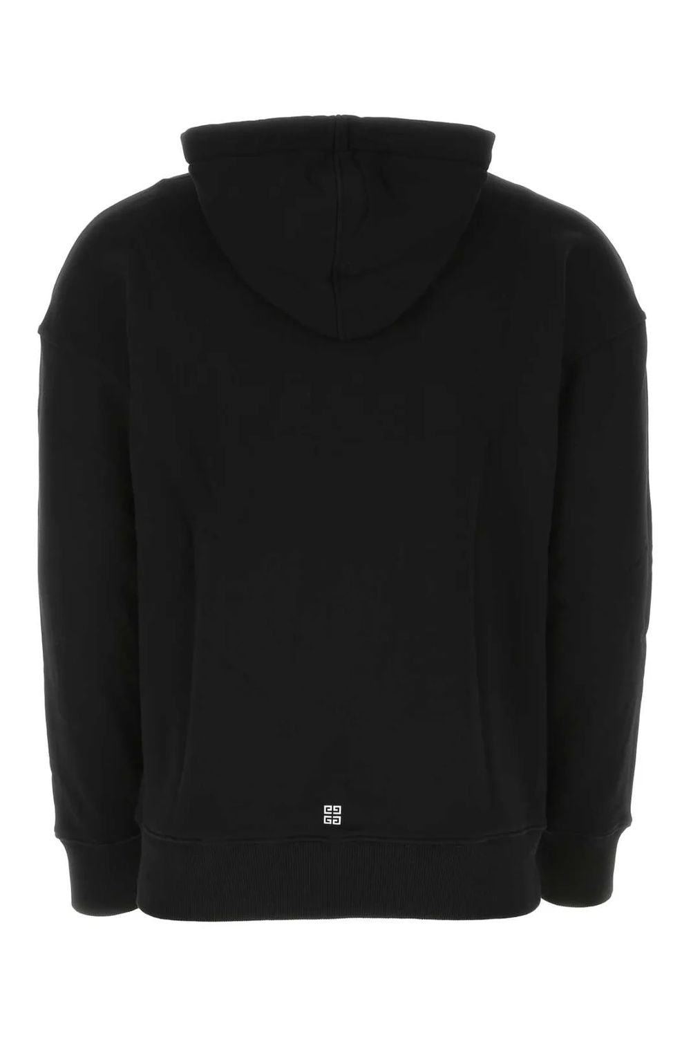 GIVENCHY Black Cotton Logoed Hoodie for Men