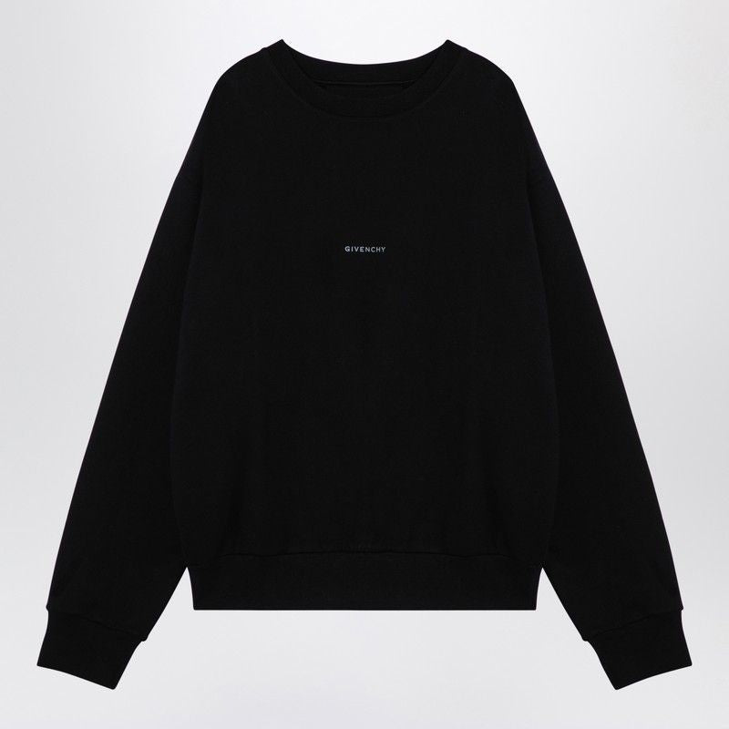 GIVENCHY Elegant Black Cotton Sweatshirt with Signature Logo