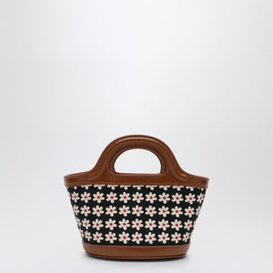 MARNI Mini Black Tropicalia Handbag with Daisy Print