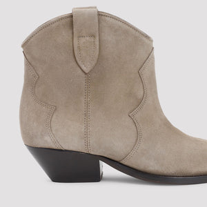 ISABEL MARANT Chic Taupe Suede Slip-On Ankle Boots