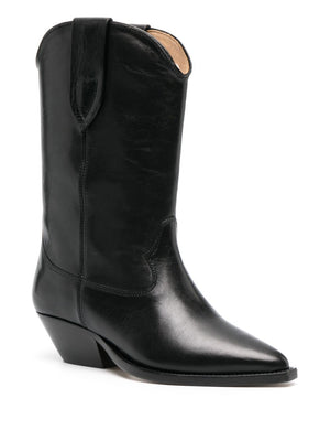 ISABEL MARANT Sleek Leather Block-Heel Boots for Women