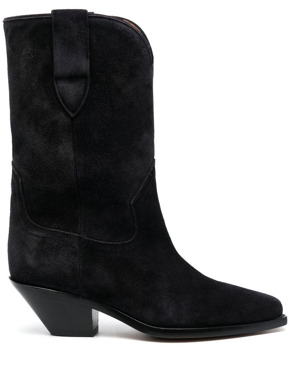 ISABEL MARANT Elegant Suede Leather Western Boots with Pointed Toe