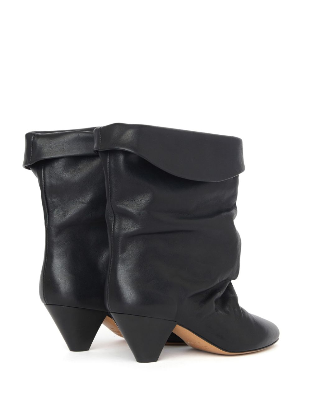 ISABEL MARANT Sleek Black Leather Pointed Ankle Boots