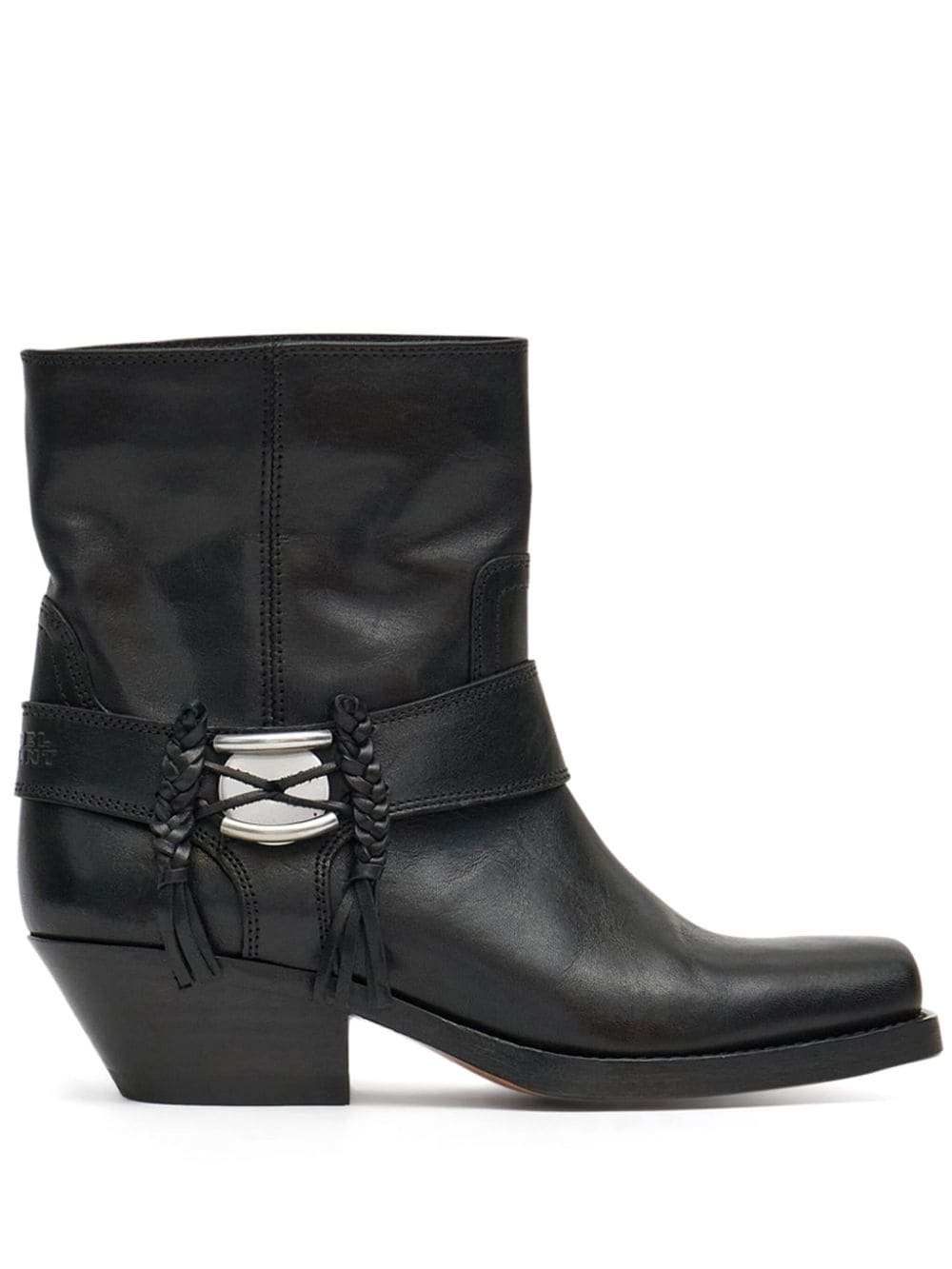 ISABEL MARANT Elegant Leather Boots with Stacked Cuban Heel