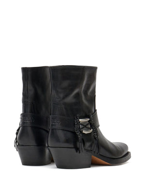 ISABEL MARANT Elegant Leather Boots with Stacked Cuban Heel