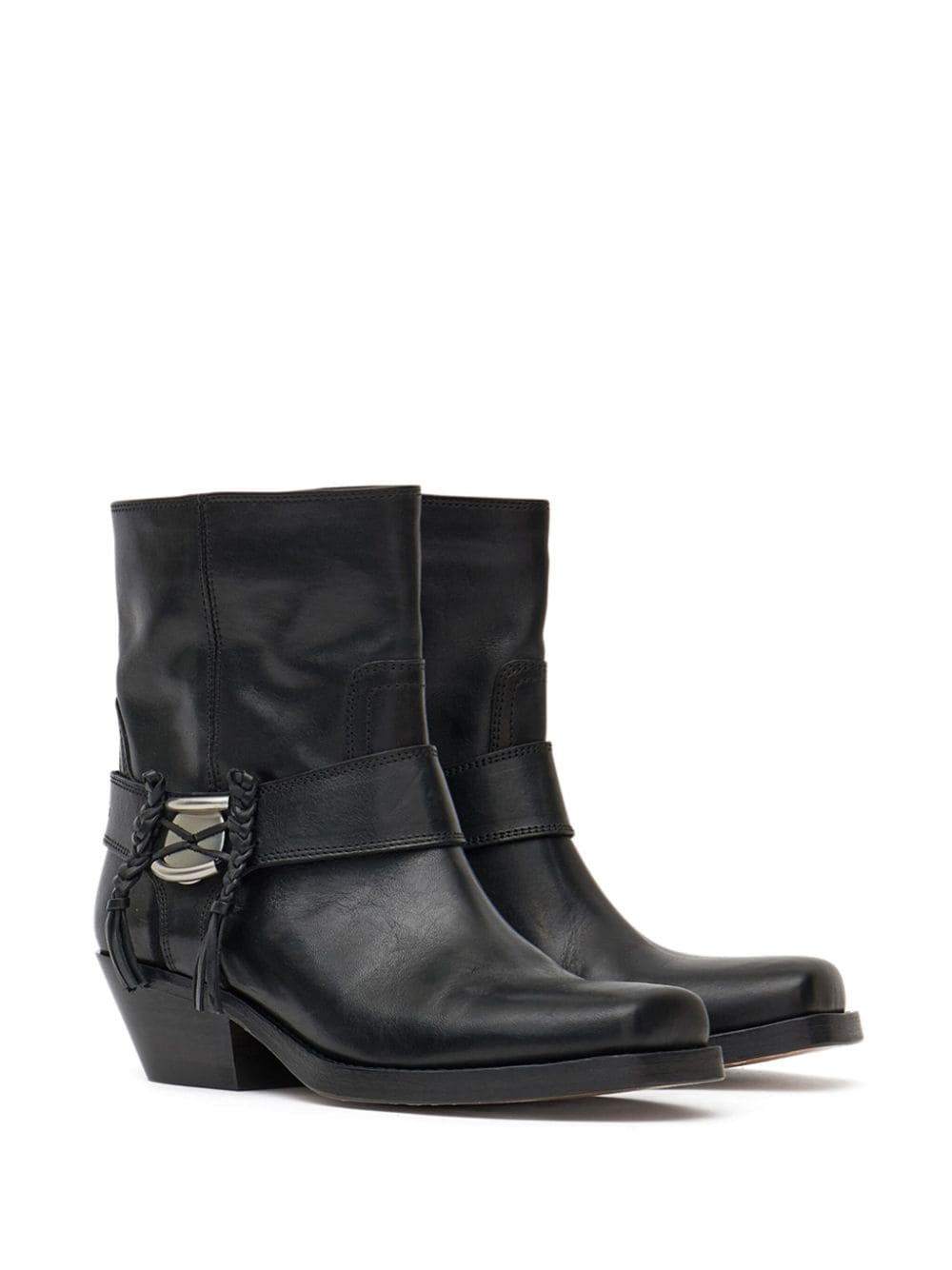 ISABEL MARANT Elegant Leather Boots with Stacked Cuban Heel