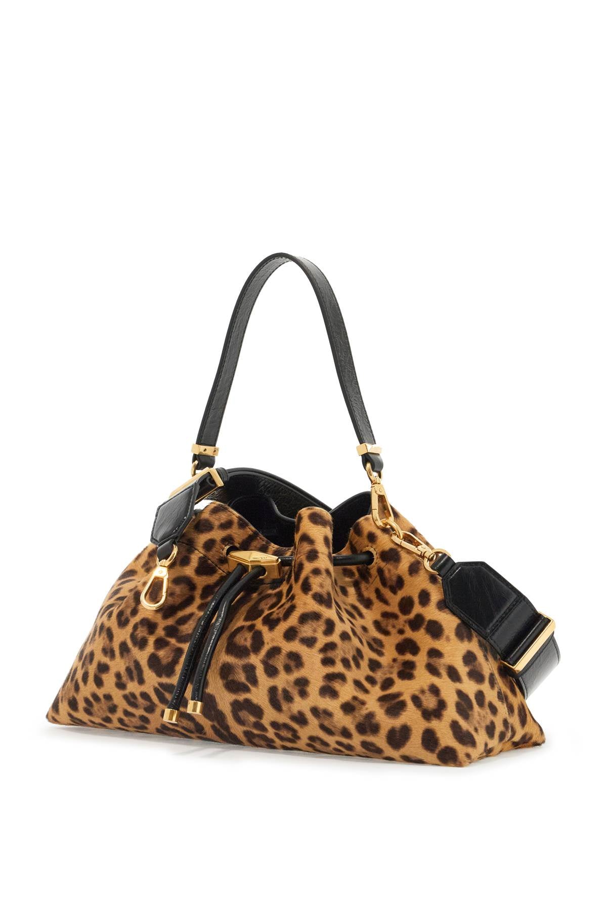 JIMMY CHOO Leopard Print Mini Bucket Handbag