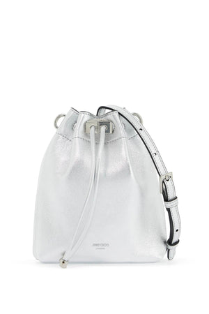 JIMMY CHOO Glamour Silver Mini Bucket Bag with Diamond Detail