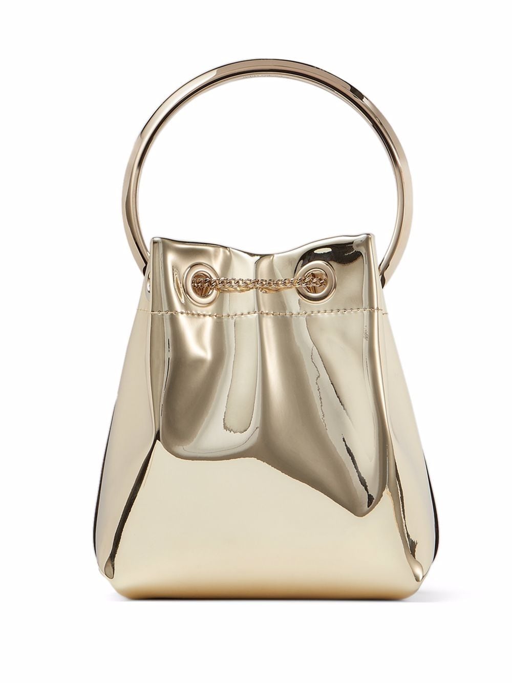 JIMMY CHOO Mini Metallic Bucket Handbag