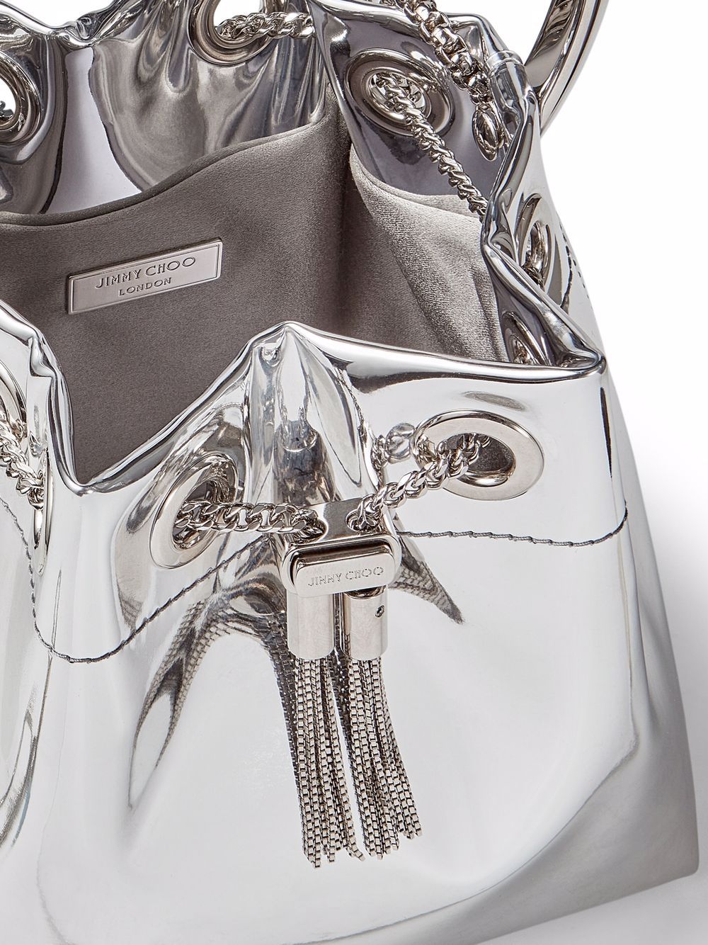 JIMMY CHOO Metallic Bucket Handbag