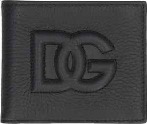 DOLCE & GABBANA Luxury Embossed Leather Bifold Wallet