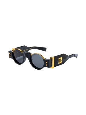 BALMAIN Stylish Men's Sunglasses - Elegant Black and Gold Frames