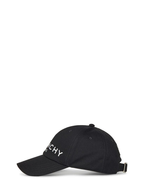 GIVENCHY Black Curved Logo Cap for Men