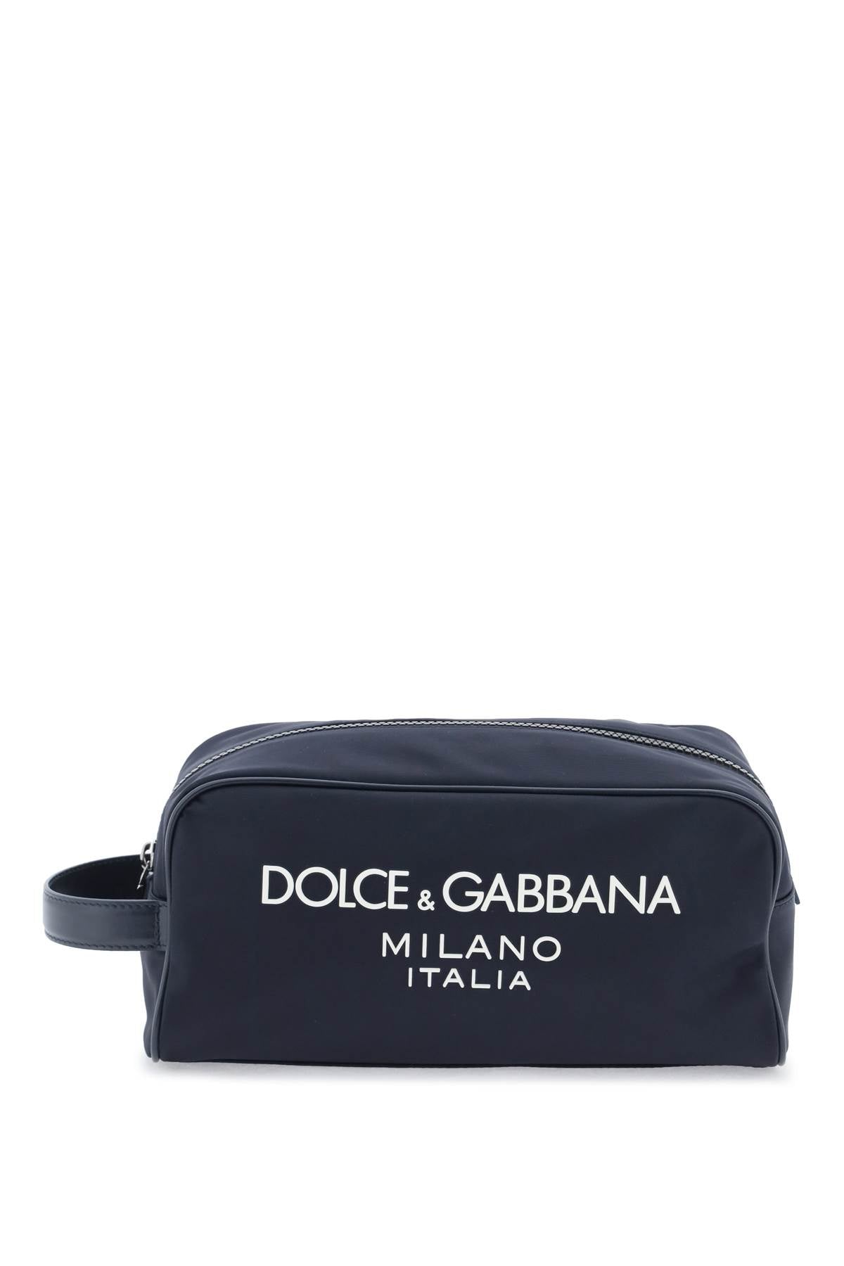 DOLCE & GABBANA Nylon Beauty Case with Rubberized Logo for Men - FW23